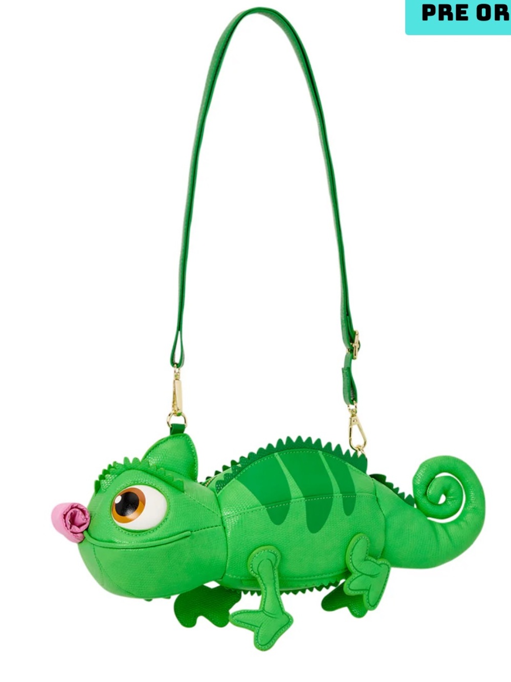 LOUNGEFLY DISNEY TANGLED PASCAL FIGURAL CROSSBODY BAG
